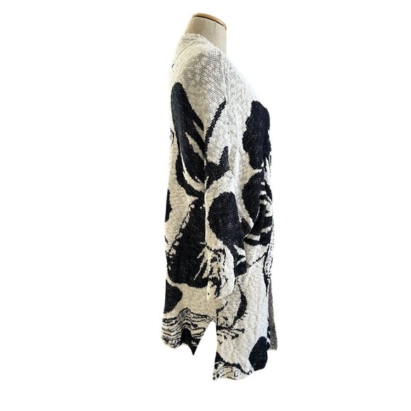 Desigual Womens Sz M Floral Open Front Mykonos Cardigan With Gold Sequin Accents - Picture 10 of 15